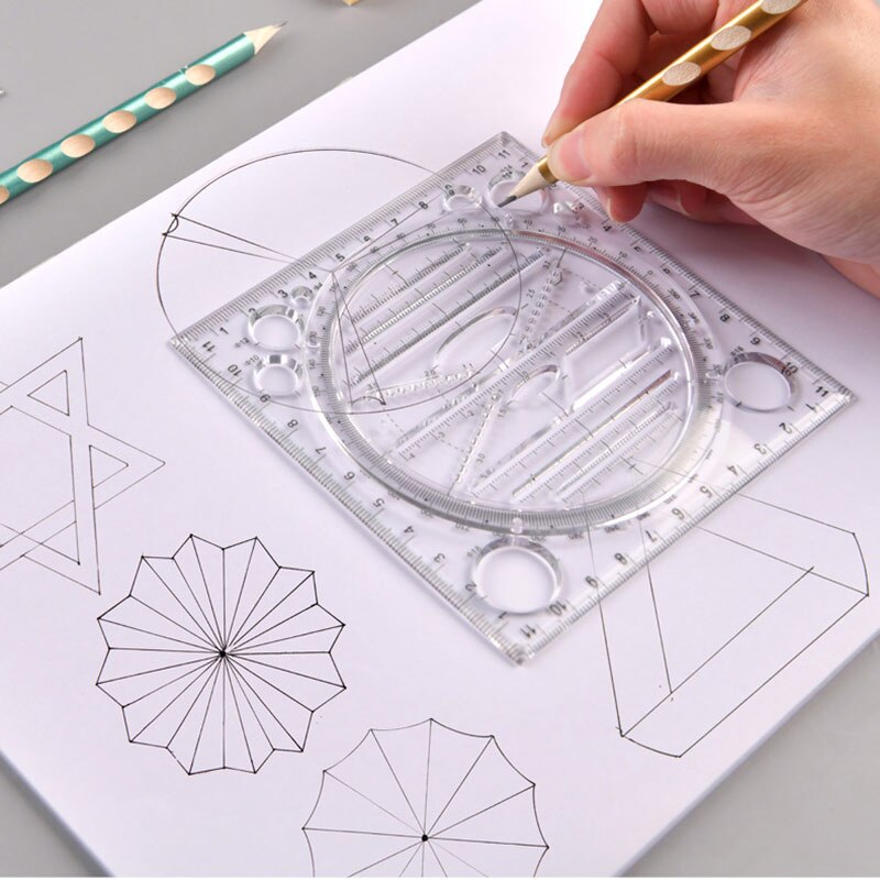 Multifunctional Drawing Template Art Construction Architect Stereo Geometry Ellipse Drafting Scale Ruler Measuring Tool
