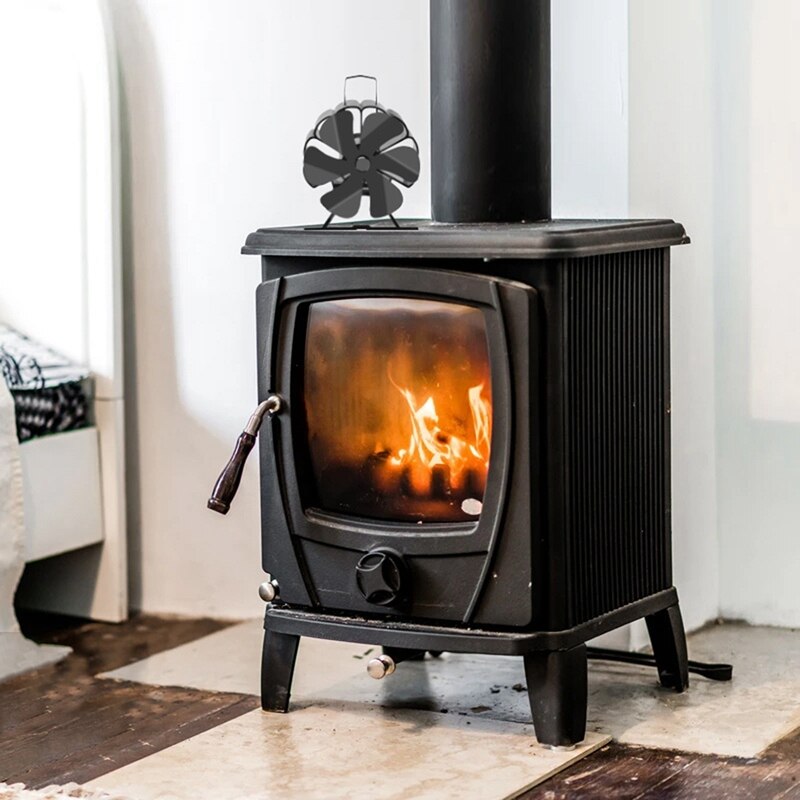 6-Blade Kachel Haard Fan Heatpowered Log Hout Brander Kachel Fan Rustig Warmte Distributie Haard Met Thermometer