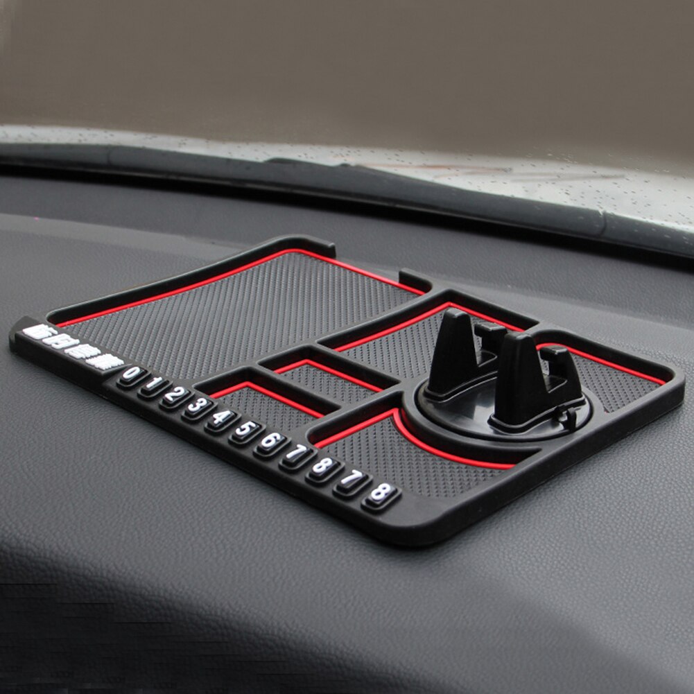 Anti-slip Multifunctional Car Dashboard Mat Keys Cell Phone Stand Holder Pad