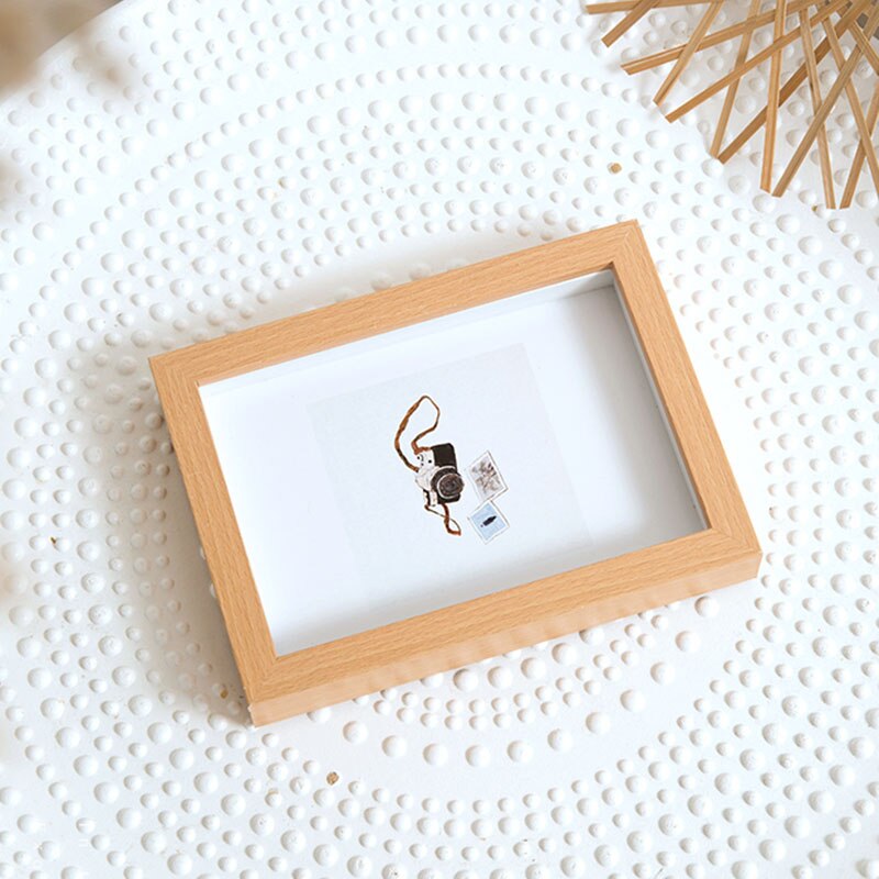 1PC Simple Photo Frame MDF Hanging Picture Frame For Wall Painting Modern Wood Grain Desktop Decor Wedding