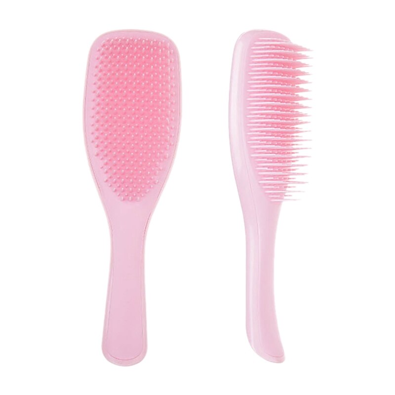 2 pçs escova de cabelo anti-estático pente estilo teezer chuveiro galvaniza detangling massagem pentes para salão de beleza estilo: Pink