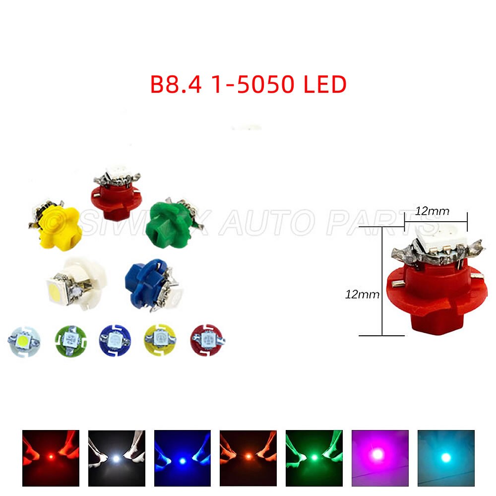 10 Uds T3 T4.2 T4.7 B8.4 B8.5 bombillas LED para salpicadero de coche Panel de instrumentos luces indicadoras de cuña lámpara de calibre 12V DC