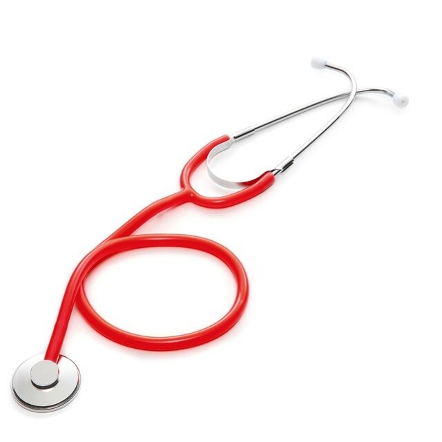 Arts Medische Apparatuur Student Dierenarts Verpleegkundige Medische Apparaat Draagbare Enkele Kop Stethoscoop Professionele Cardiologie Stethoscoop: red