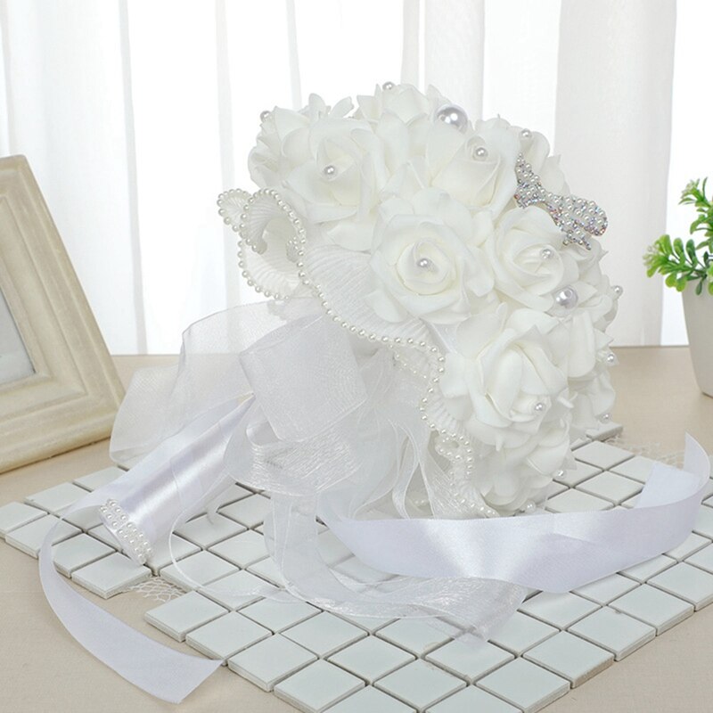 Wedding Bridal Bouquets, Artificial Foam Roses Wedding Supplies Bouquets, Bridesmaid Bouquets, Holding Flowers