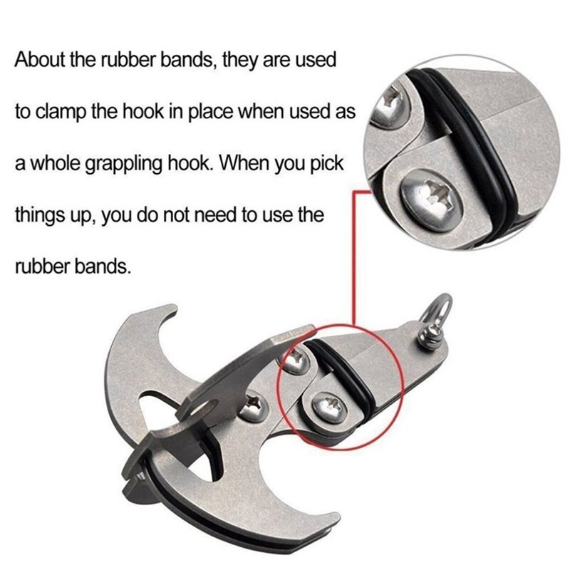 Folding Climbing Gravity Hook Outdoor Rock Climbing Rescue Claw Portable Stainless Steel Folding Flying Tiger Claw Hook Camp