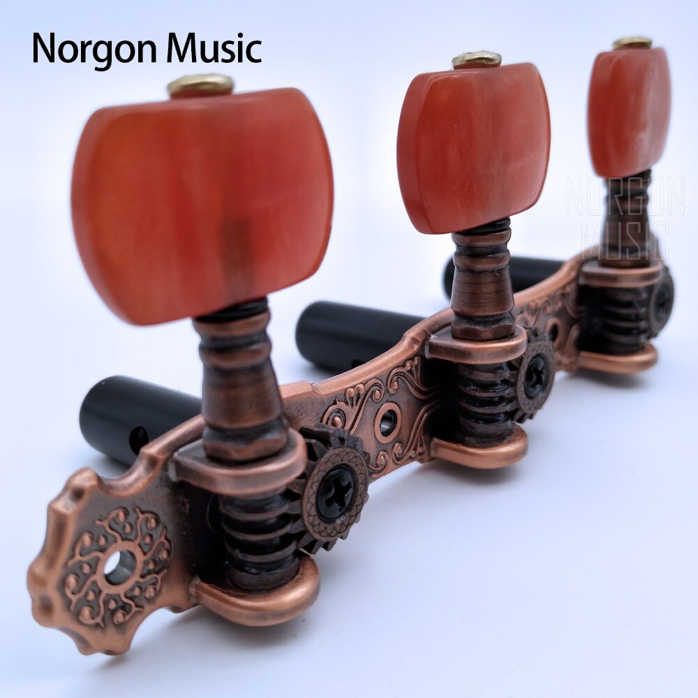 Mécaniques de guitare alice en alliage de zinc et bronze, accessoires de guitare fabriqués à la main, boutons imitation ébène, chevilles d'accordage, clé aos -022 v 3p