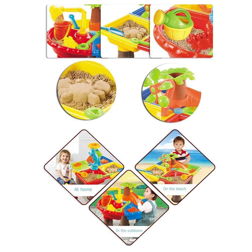 Børn sandkasse sæt strand sandkasse bord vand udendørs have spille spade værktøj legetøj lege hjem strandbord legetøj