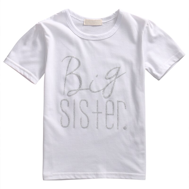 Ropa informal de verano para recién nacidos, ropa para niños, camiseta para Hermanas, body con letras, atuendos a juego para la familia, novedad de: Big Sister 140