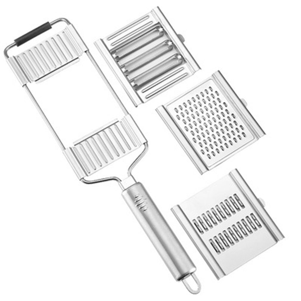 4 sets Slicer Stainless Steel Multi-blade Adjustable Peeler Fruits And Vegetables Kitchen Accessories Shredder Cheese Grater: Three-piece suit