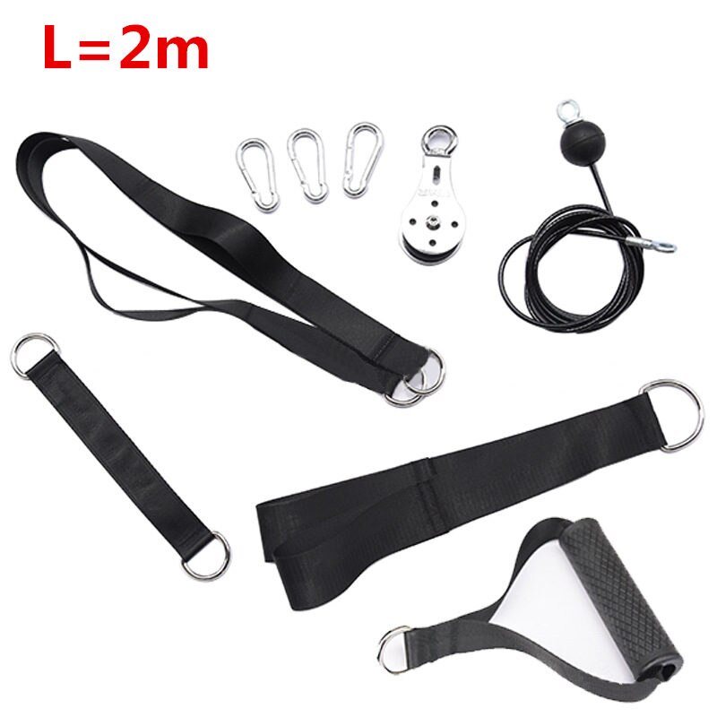 Gym DIY Pulley Training Device Arm Muscle Trainer Biceps Triceps Lifting Pull Rope Wrist Roller Workout Exercise Pulley Set: Burgundy