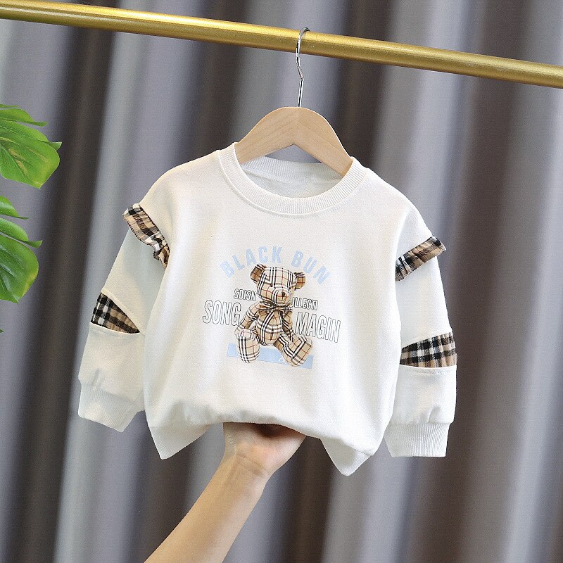 Baby Meisjes Lente Herfst Leuke Printing Tops Kinderen Kids Baby Zuigelingen Ruffle Lange Mouwen Casual T-shirt: Ivoor / 3T