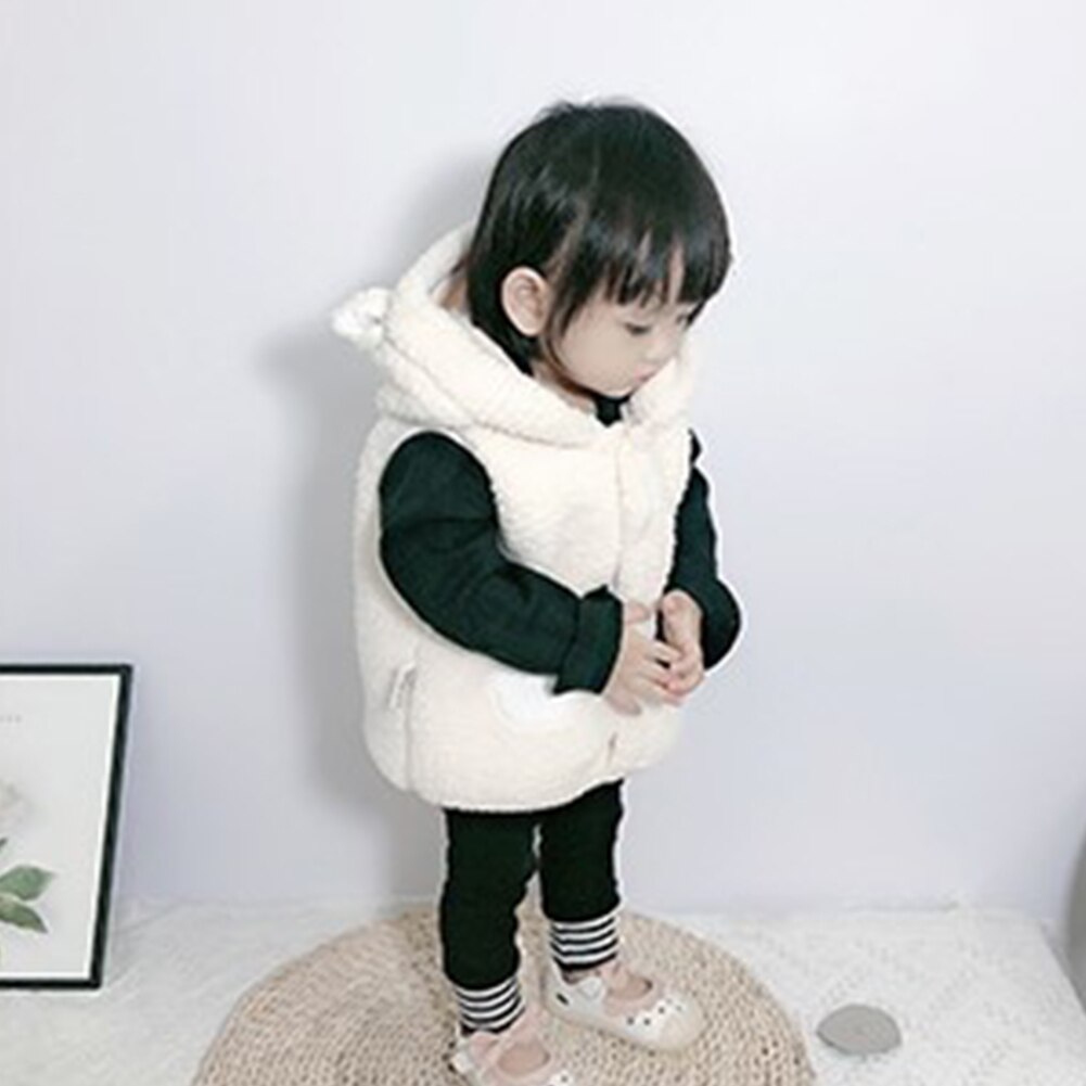 Comfortabele Mouwloze Uitloper Herfst Winter Zachte Meisjes Jongens Hooded Baby Knop Warm Vest Leuke Baby Peuter