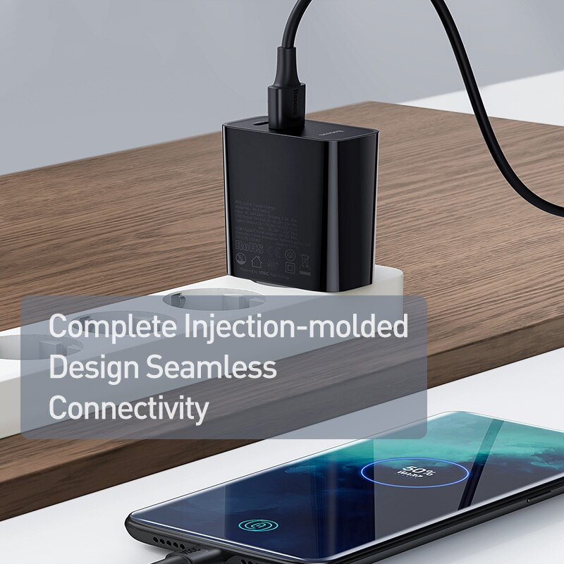 Baseus 30W Usb Charger Ondersteuning Vooc Flash Opladen QC3.0 Pd 3.0 Fast Charger Met 5A Type C Naar Usb kabel ForR17 Pro Forxiaomi