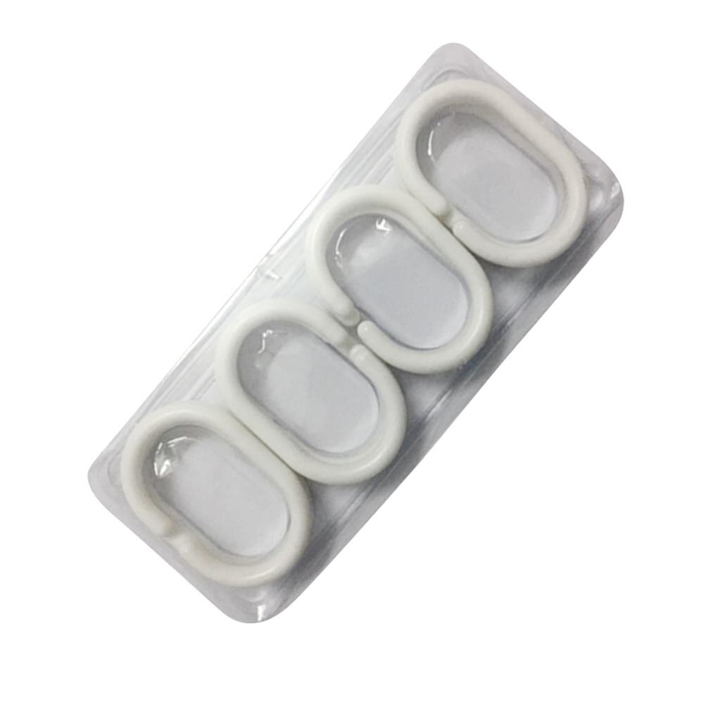 12 Pcs Plastic Shower Curtains Hooks Bathroom Products Seamless Shower Curtains Hanging Rings C01 White Thickening