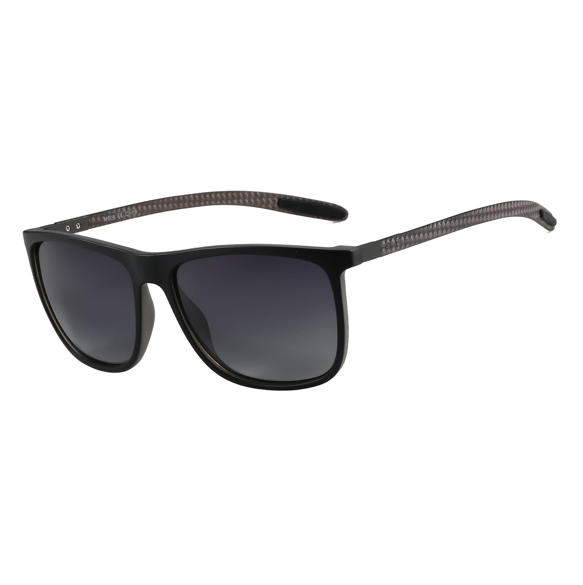 ZENOTTIC gafas de sol polarizadas cuadradas para hombres gafas de sol ultraligeras de fibra de carbono para conducir, pescar, deportes de Golf protección UV400: Azul gris