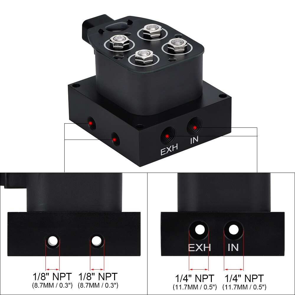 Auto/Motorfiets 12V Magneetventiel Vering Manifold Ventiel (0-200psi) Controle Airbag Schorsing