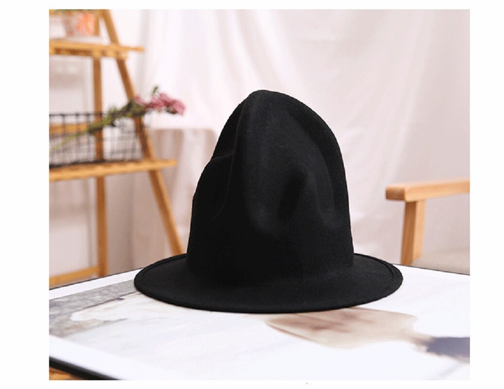 Chapeau fedora en feutre pour hommes et femmes, de , noir, en laine australienne: Black