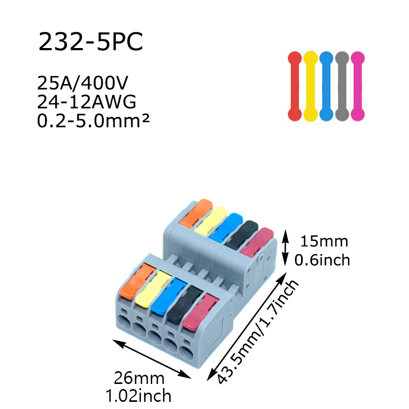 10PCS Wire Connector Universal Compact Splitter Lamp Wiring Cable Connector Docking Plug-in Quick Conductor Terminal Block: Silver