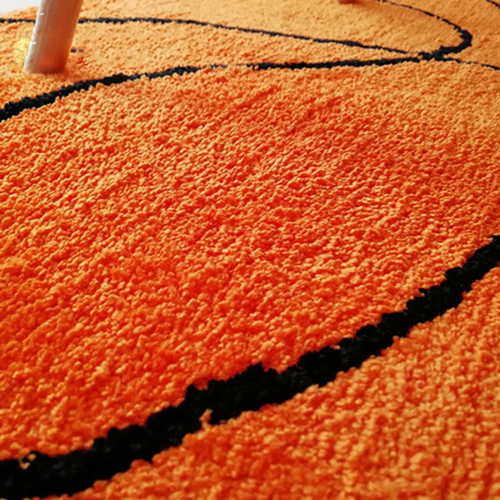 Polyester anti-slip kugle runde fluffy tæppe computer stol pad fodbold basketball stuemåtte børn soveværelse tæpper