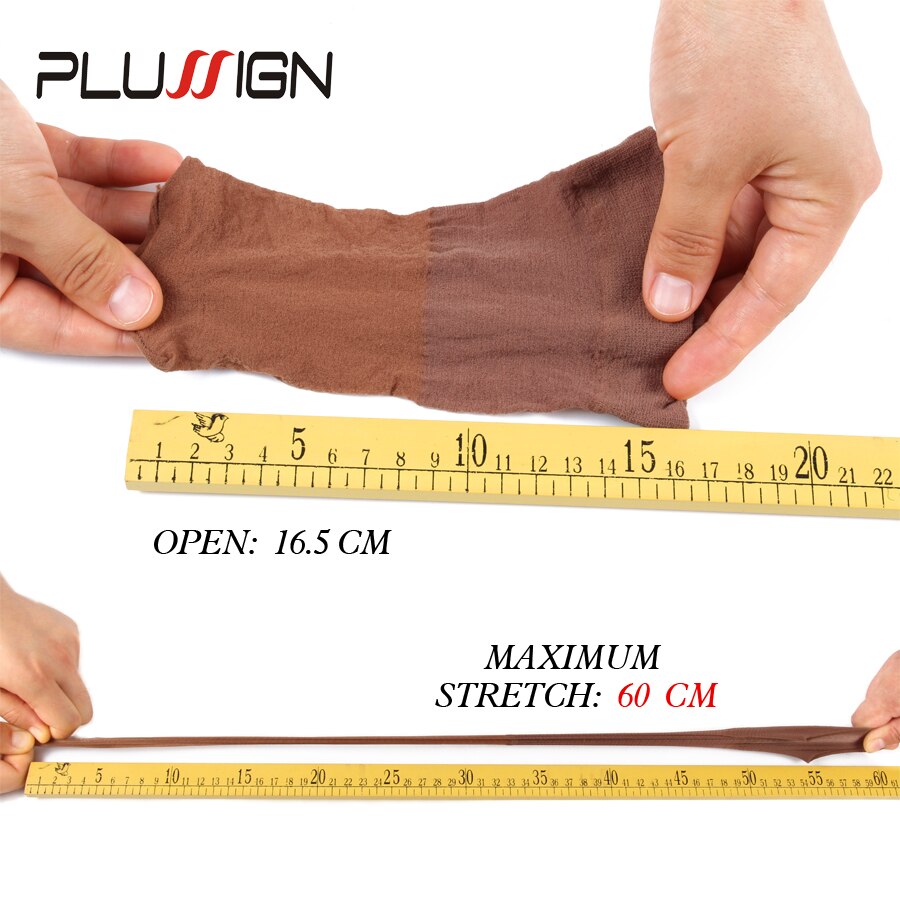 Plussign strømpehette for parykker 2 stk hårnett for parykker skallet cap beige brun nylonstrømpe parykkhette elastisk hårhette