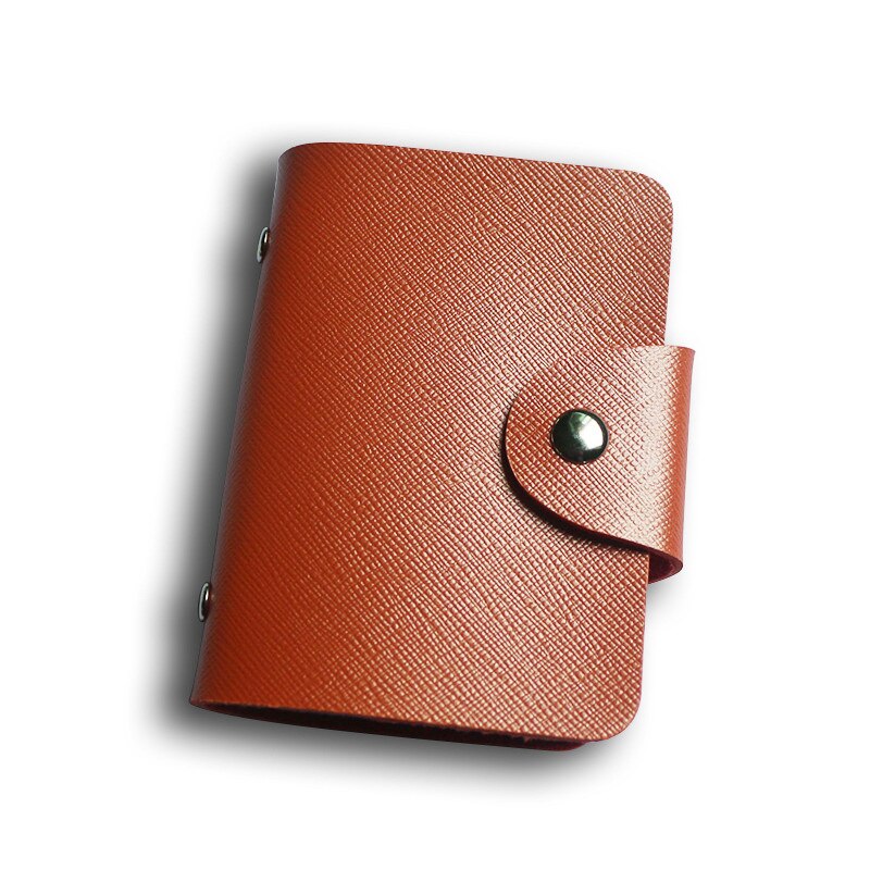 Porte-cartes de crédit 24 Bits, en PU, couleur unie, grande capacité, rangement, Clip, organisateur, étui pour identification, pochette: style 2 orange