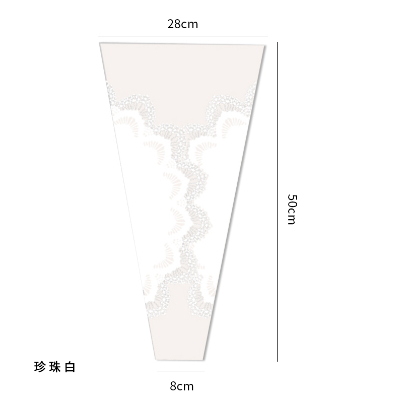 Retro Kant Enkele Tas Verse Bloem Verpakking Meerdere Zakken Rose Bloem Boeket Bloem Winkel Opp Transparante Zak: Pearl white