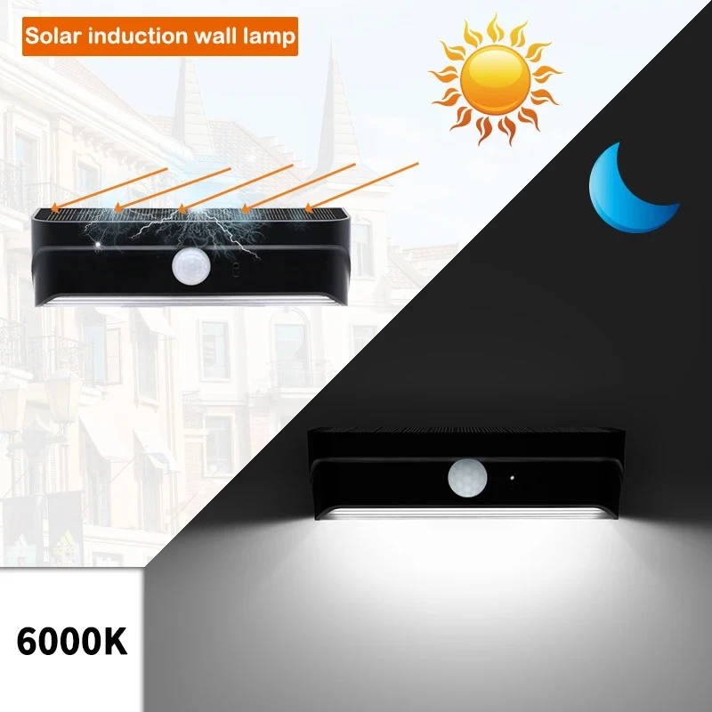 Sensor solcellelampe led udendørs vandtæt havelampe solcelledrevne væglamper trappehegn udendørs væglamper verandalampe 2w stk.: Foranderlig