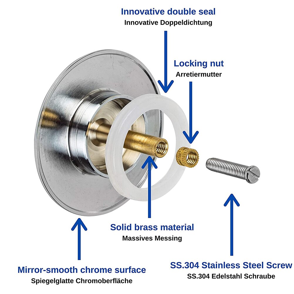 72MM Bath Plug Sink Plug Bathroom Universal Basin Plug Detachable Adjustable Manual Lift Drain Plug Kitchen Accessories