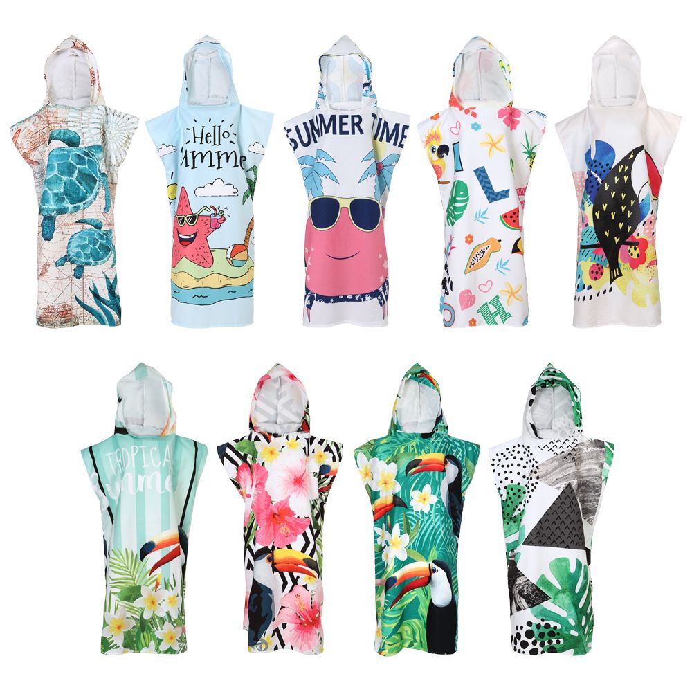 Zwemmen Zwemmen Surfen Vrouwen Mannen Mode Zomer Jurk Handdoek Robe Hooded Wetsuit Strand Veranderende Handdoek Surf Poncho