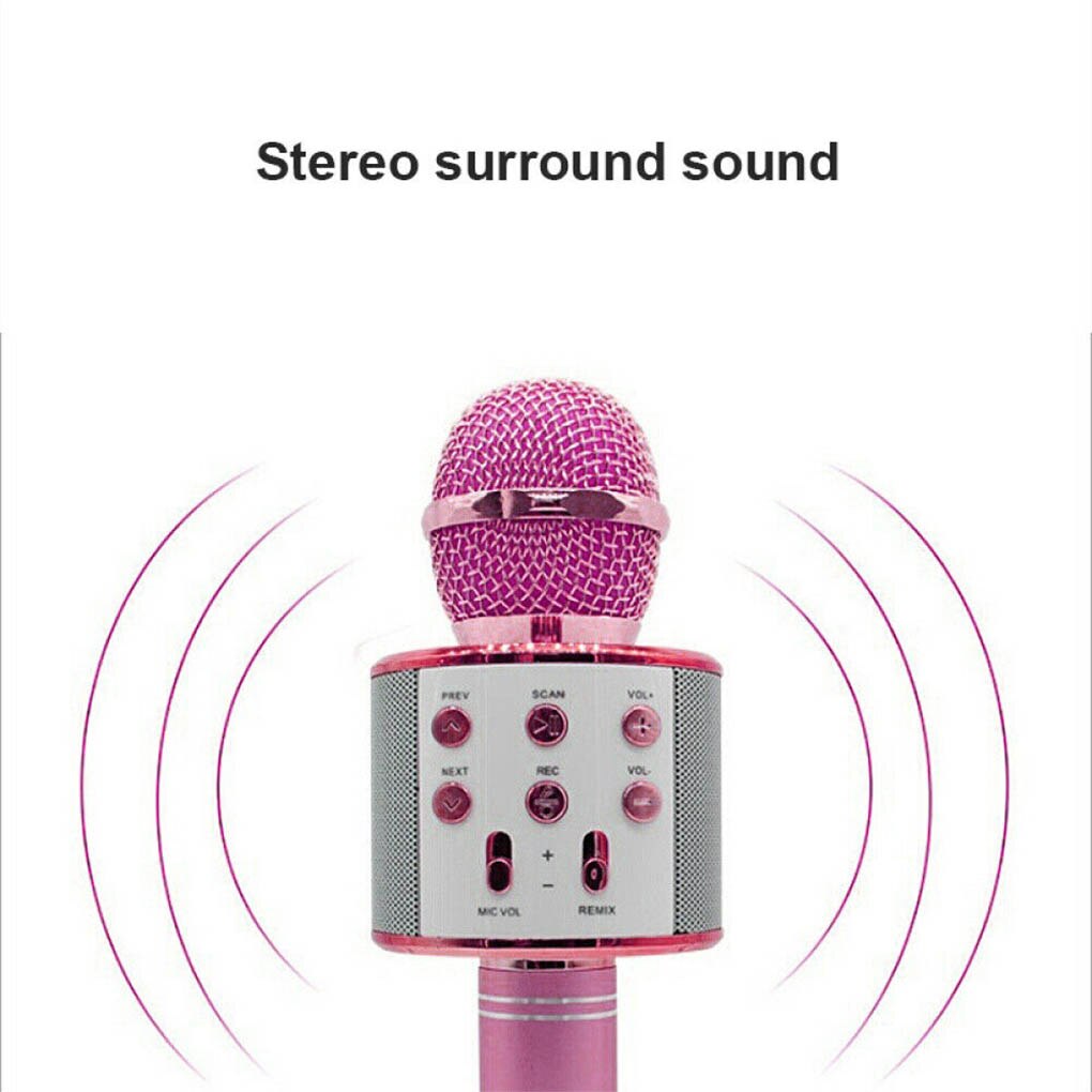 WS858 Portable Wireless Bluetooth Singing Microphone Handheld Smartpnone Speaker Mic for Home KTV Outdoor Party