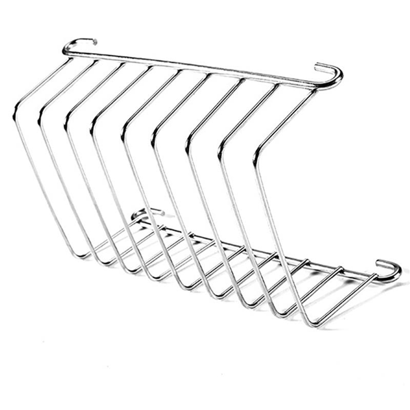 Roestvrijstalen Toast En Broodrek 8 Sleuven Rechthoek Food Display Tool Voor Lucht Friteuse Accessoires Restaurant Home Broodhouder