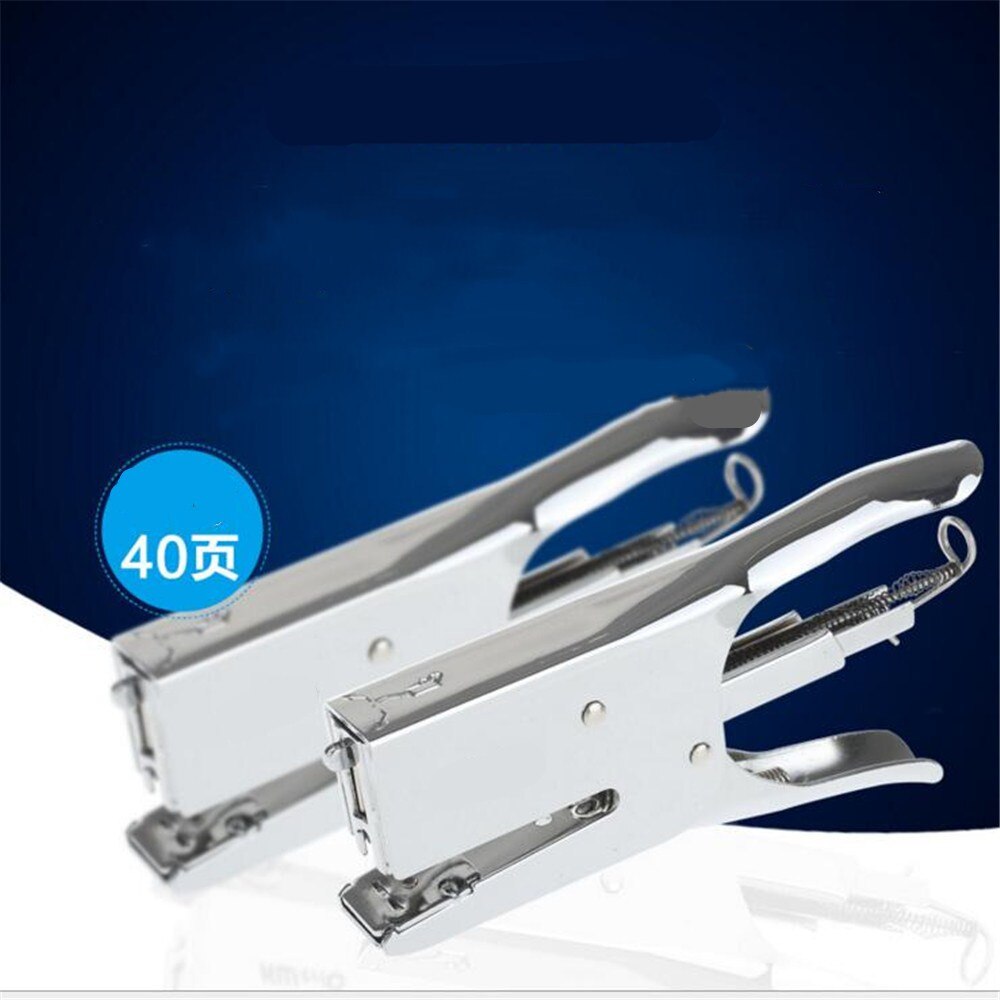 Tang nietmachine handmatige metalen hand nietmachine nietmachine 40 vellen handbesparende nietmachine mini stationair kantoorbenodigdheden