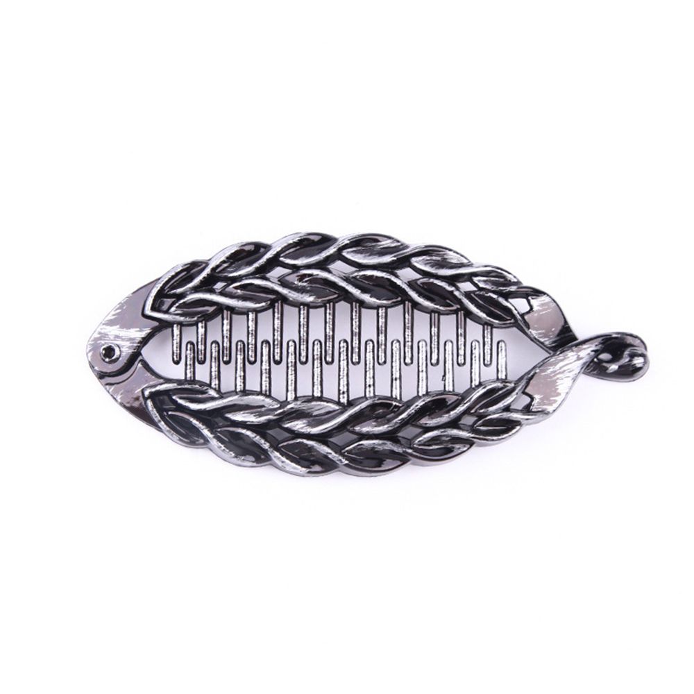 1PC Fish Shape Hair Claws Clips Ponytail Holder for Women Girls Banana Clips Crabs Black Hair Styling Accessories: WHITE