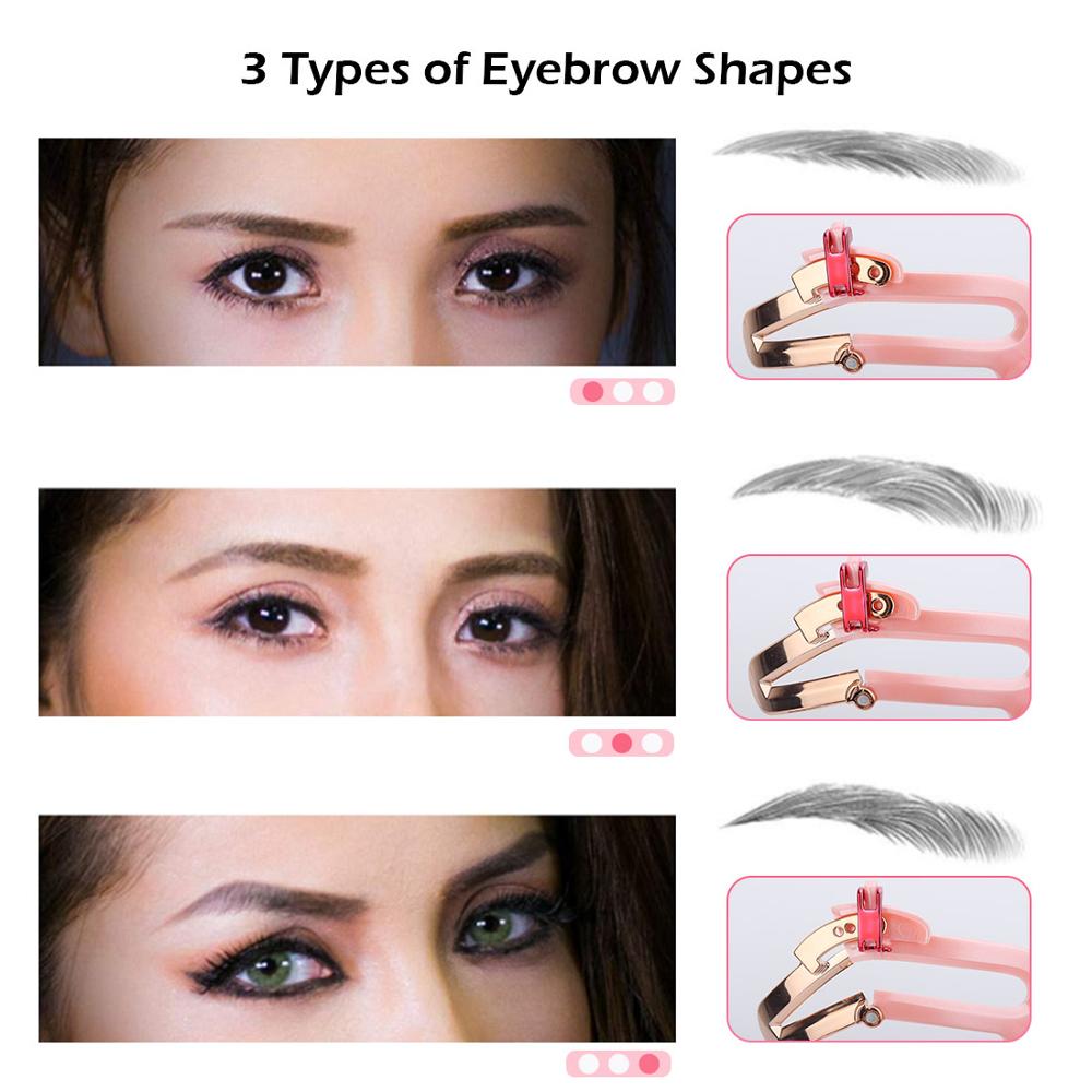 3 färger återanvändbar justerbar makeup ögonbryn stenciler kosmetiska verktyg ögonbryn ritning shaper mall ögonbryn kort