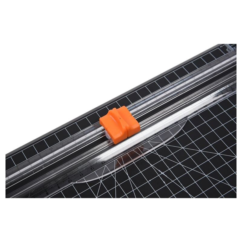 Jielisi 12 Inch A4 Paper Cutter Trimmer Zwart-Oranje Met Multi-Functie * Automatische Beveiliging Safeguard Wanneer Snijden *