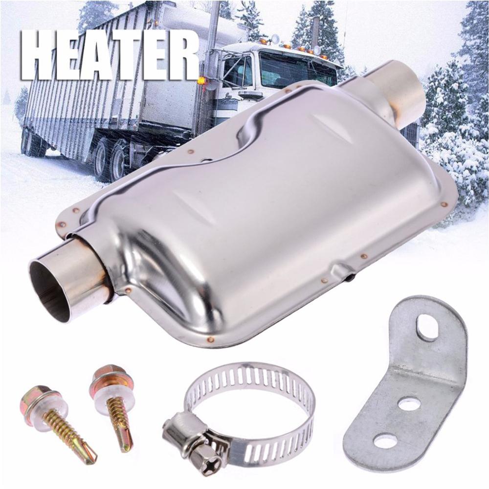 60cm Car Stainless Steel Material Exhaust Pipe Corrugated Round Pipe Parking Silencer Diesel Heater Silver