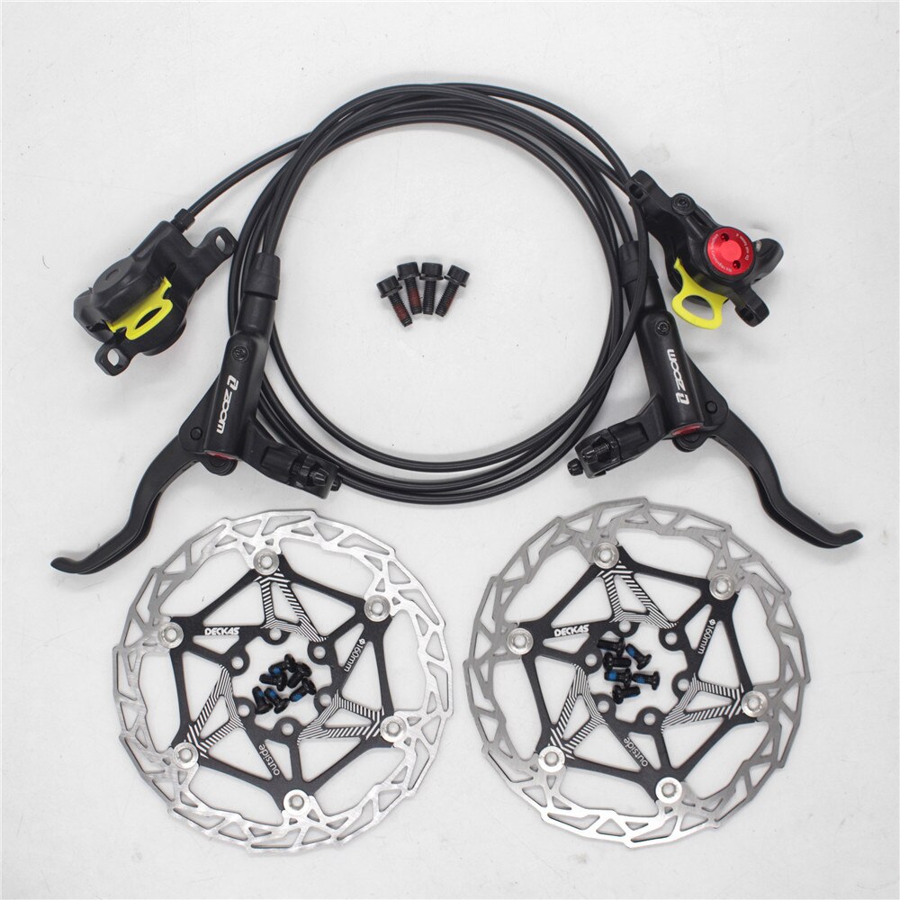 Zoom hb -875 cykelbroms mtb hydraulisk skivbroms med  hs1 rotor bättre än  m395 mt200 vänster fram höger bak: Hb875 deckas röda