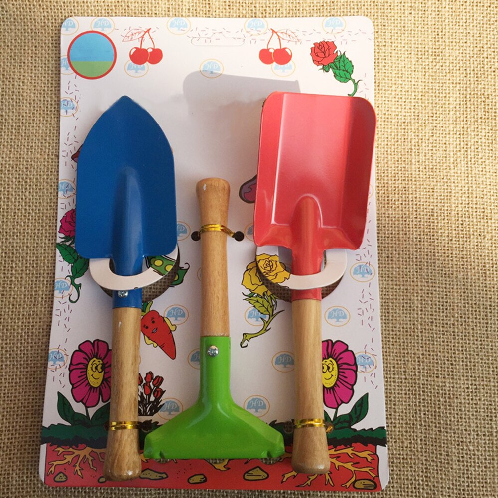 Thuis Type 3 Stks/set Mini Tuin Hark Kleine Schop Bloemen Schop Houten Tuinieren Leuke Tuin Hand Tool Kinderen Set Gereedschap