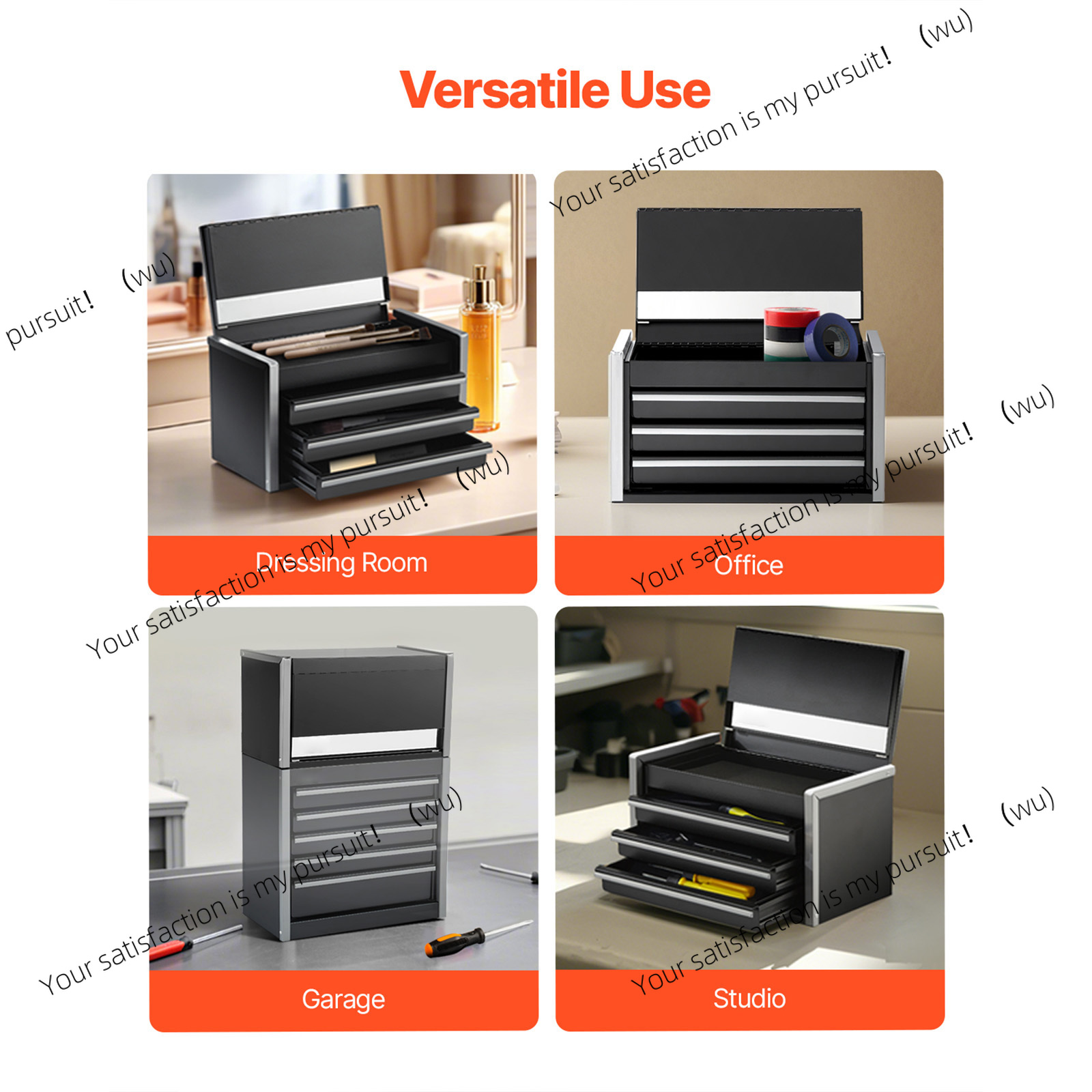 Metalowa skrzynka narzędziowa z 3 szufladami, 8,6 cala, przenośna, z podkładkami strąk nogi i łożyskami kulkowymi, malowana proszkowo, robić przechowywania narzędzi w garażu.