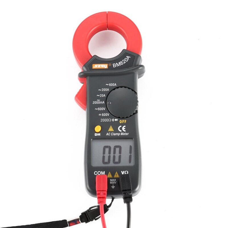 SZBJ BM820A Handheld Mini DC/AC Clamp Meter Digital Multimeter Volt Amp Ohm Diode Tester Ammeter Tester