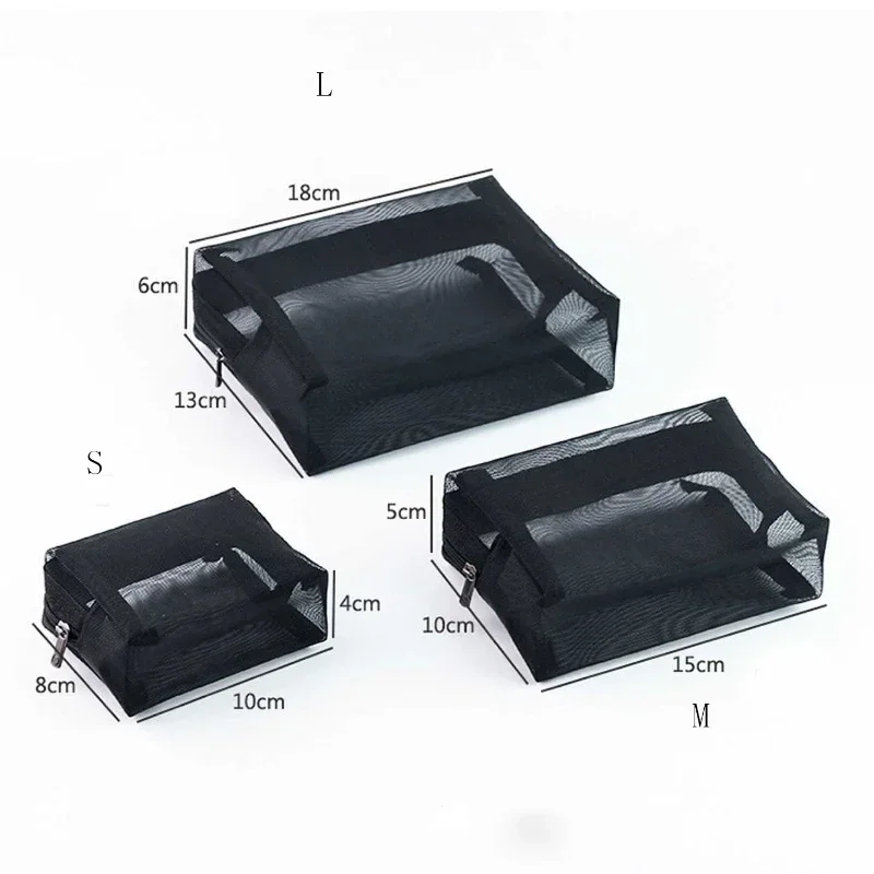 1 Stuks Vrouwelijke Make-up Tasje Draagbare Kleine Grote Toilettas Beauty Case Vrouwen Mesh Cosmetische Tas Reizen Opslag Make-up Tas Organizer: L / Rood