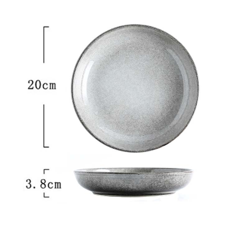 Plats en céramique de style japonais, plats profonds sous glaçure, fours créatifs, grands plats, plats, plats à soupe, plats à bouche profonde: Bleu