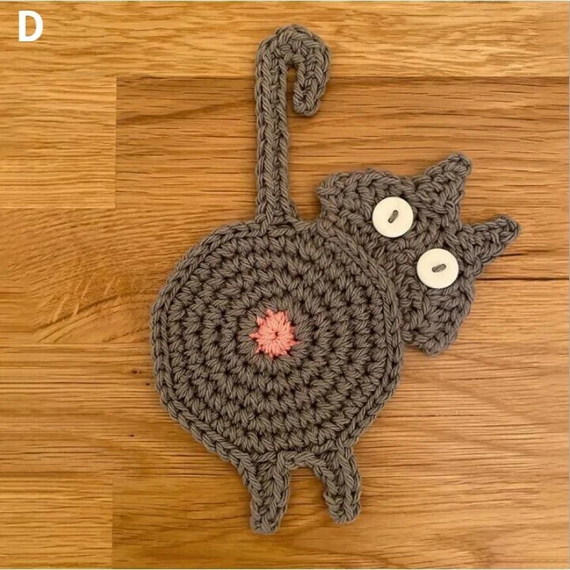 Grappige Achtbaan Hoge Temperatuurbestendig Schoon Te Maken Hergebruikt Verschillende Stijlen Slijtvaste Warmte-Isolatiedoek Cat Butt Coast: Blauw