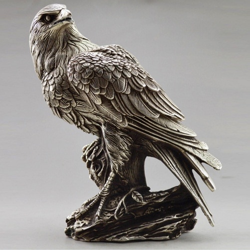 Chinese Witte Bronzen Beelden Sculpturen Eagles En Uilen, Diverse Stijlen Zijn Verzonden Gratis