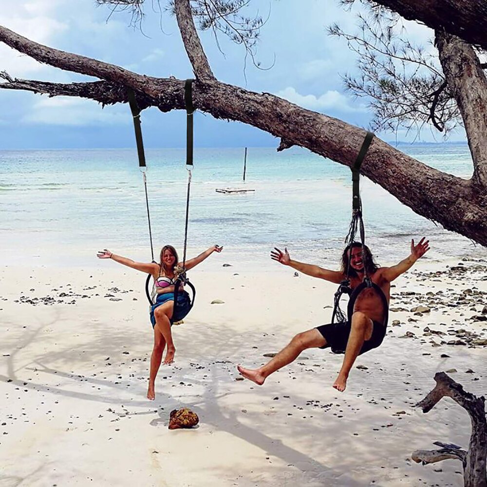 Hook Load Capacity Outdoor Swing Hammock Tree Hanging Kit Straps Hooks Carabiner Camping Swing Fittings Acces Swing Strap Rope