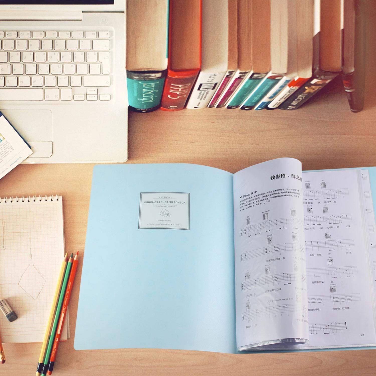 A4 Display Book Folder,Paper Storage Folder Plastic 20 Pockets