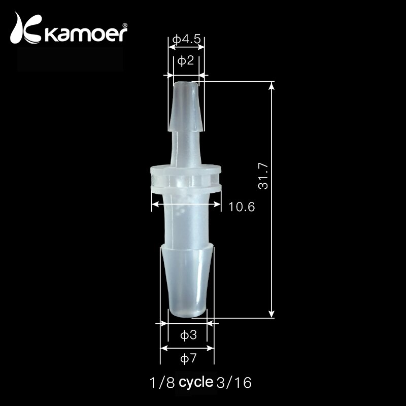 Kamoer kunststoff rohr anschluss für peristaltische flüssigkeit pumpe, 10 stück in einem paket: 1-8-3-16