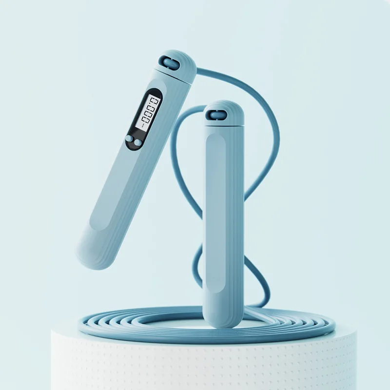 Corda de pular fitness, equipamento de exercício doméstico, corda de pular ponderada, repetições de contagem para crianças e adultos, sem necessidade: Vermelho