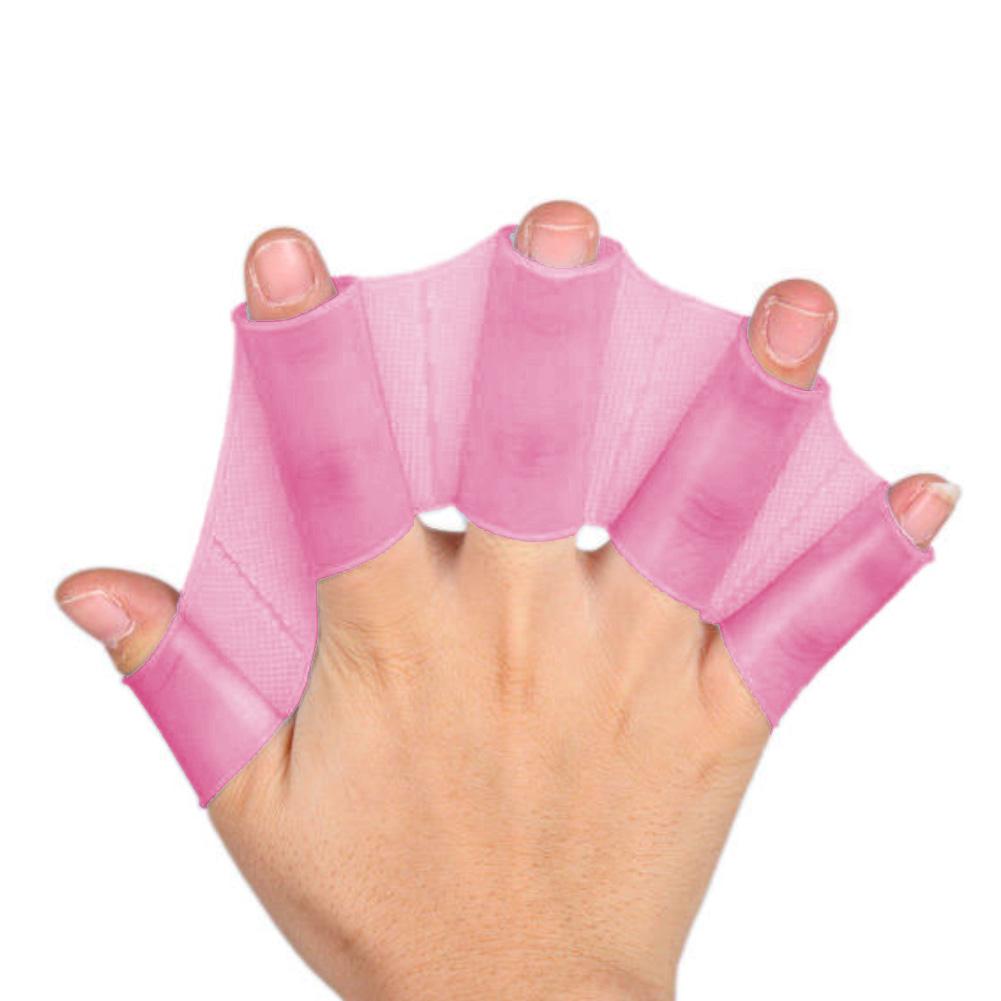Aletas de natación de silicona, manoplas de mano, guante de entrenamiento Web, accesorios de deportes al aire libre, , 1 par,: Púrpura / S
