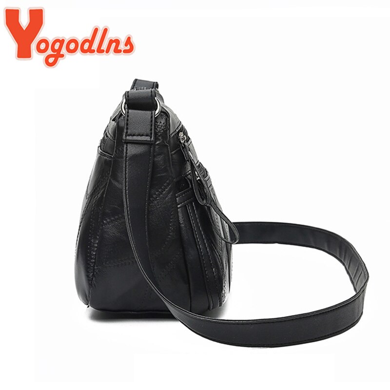 Yogodlns czarna moda damska solidna torba myte torba na ramię ze skóry PU dorywczo torba kwadratowa torebki damskie Crossbody